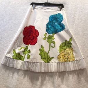 HP🤩NWOT! Basil & Maude A-Line Flower skirt🌹